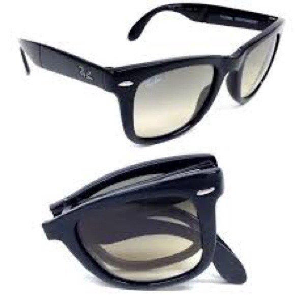POLARIZED Foldable black rayban wayfarers