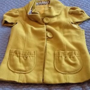 Mustard yellow short sleeve sweater vest