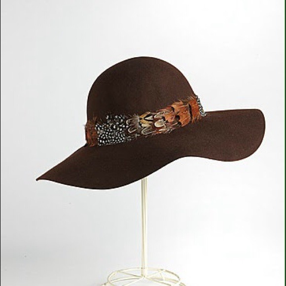 Ralph Lauren Floppy Wool Hat with Feather Band