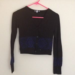 Cardigan with blue Aztec print