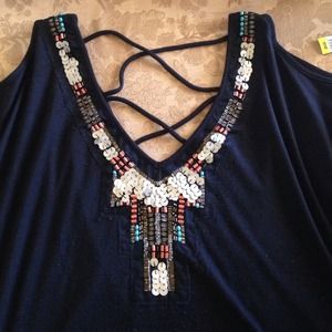 📌Boho beaded blouse