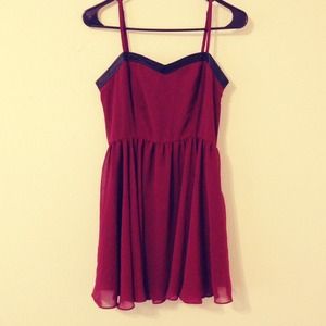 SOLD Burgundy leather dress