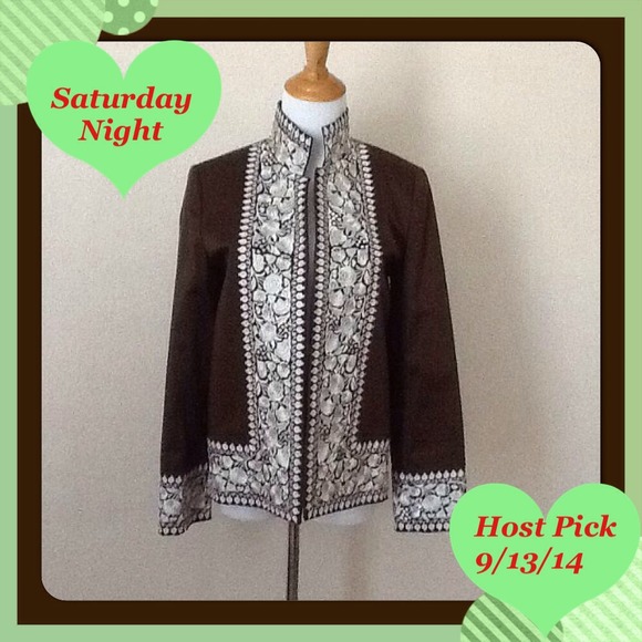 Linda Allard Ellen Tracy Embroidered Jacket - Picture 1 of 4