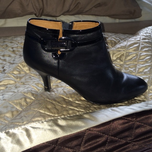 Black booties, worn once