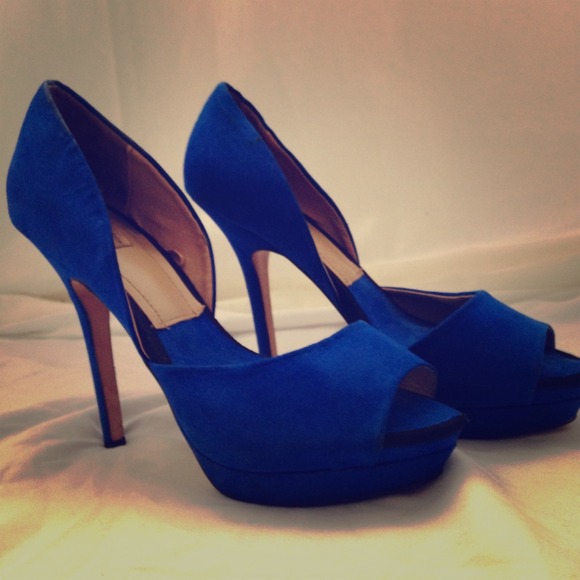 Zara Blue Suede Heels