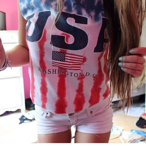 USA tye dye tank