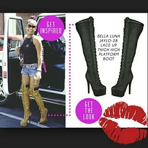 NWOT thigh high platform boots