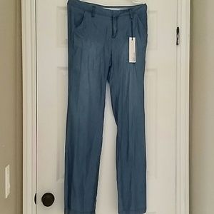 Linen Blend Chambray Pants