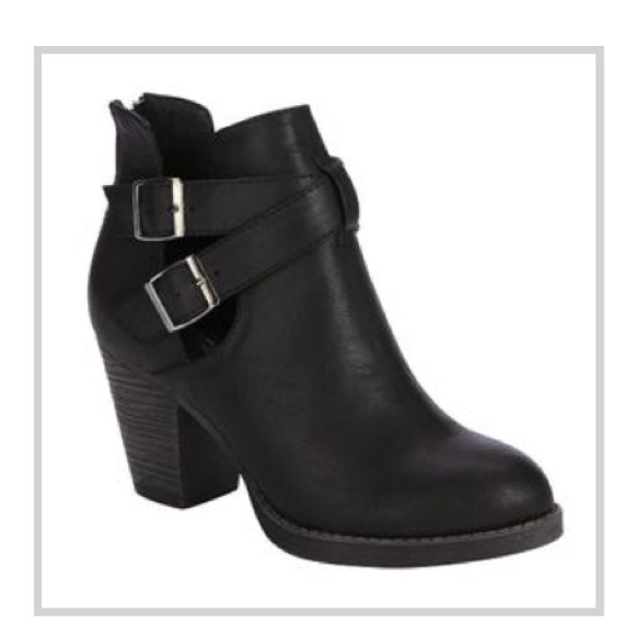 trench black booties sz 8