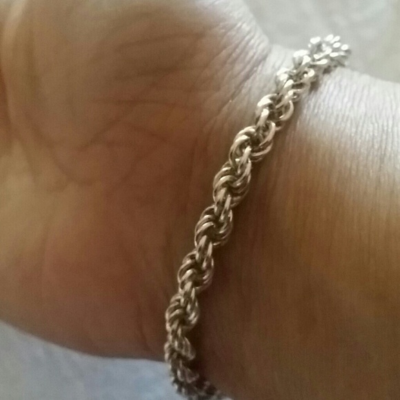 Sold.Sterling silver bracelet. Rope design. - Picture 2 of 4