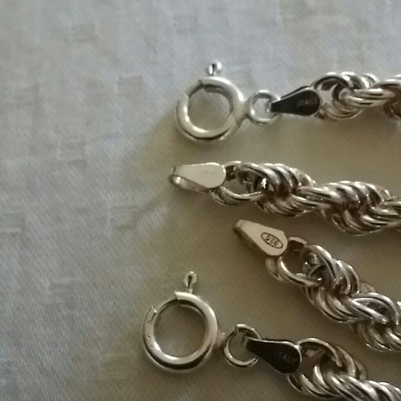 Sold.Sterling silver bracelet. Rope design. - Picture 4 of 4