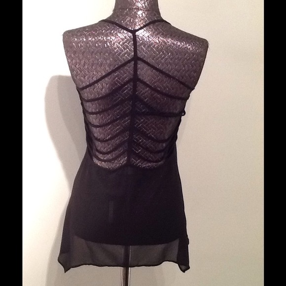 modalista black drape open back top - Picture 2 of 2