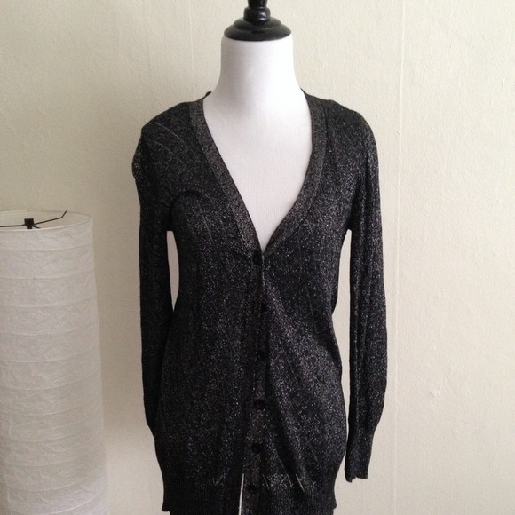 Bling bling black well knit cardigan