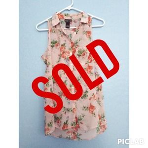 SOLD Pink floral tunic