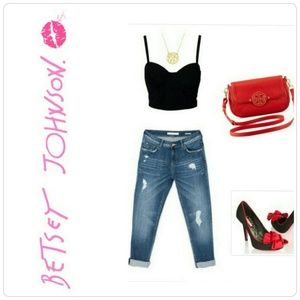 🚫SOLD🚫Betsey Johnson Cady Black & Red Bow Heels