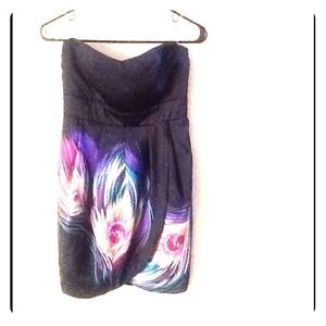 Strapless black dress