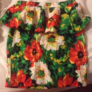 Peplum floral skirt