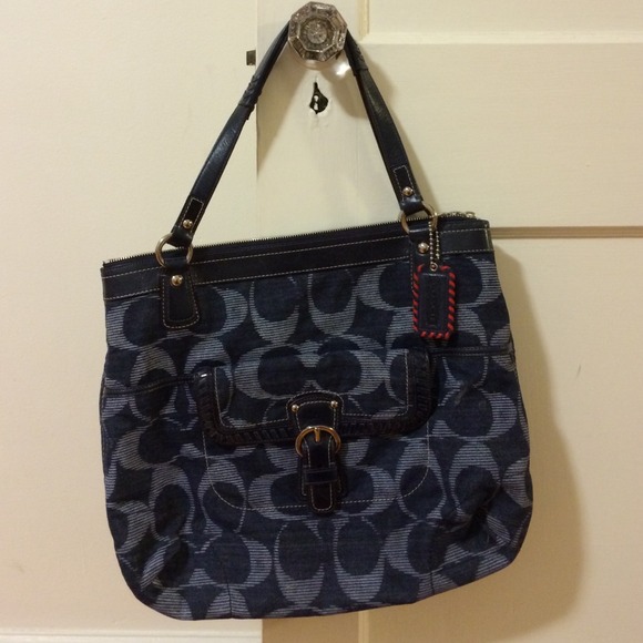 Authentic Coach denim tote