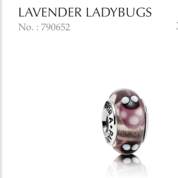 Authentic Pandora Charm, Lavender Ladybug.