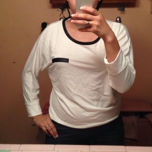 White long sleeve shirt with cute out back