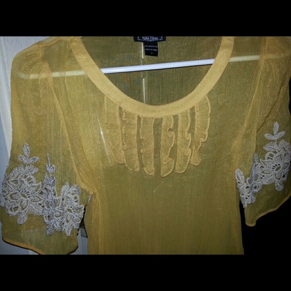 Sheer yellow blouse