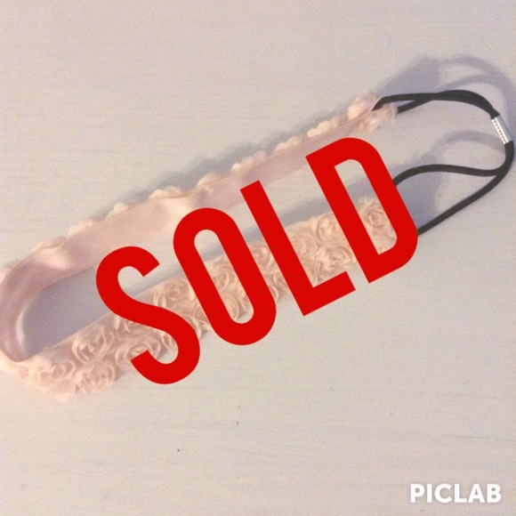 SOLD 2 for $8 light pink flower headband