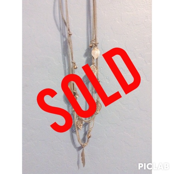 SOLD Silver and light blue layered necklace