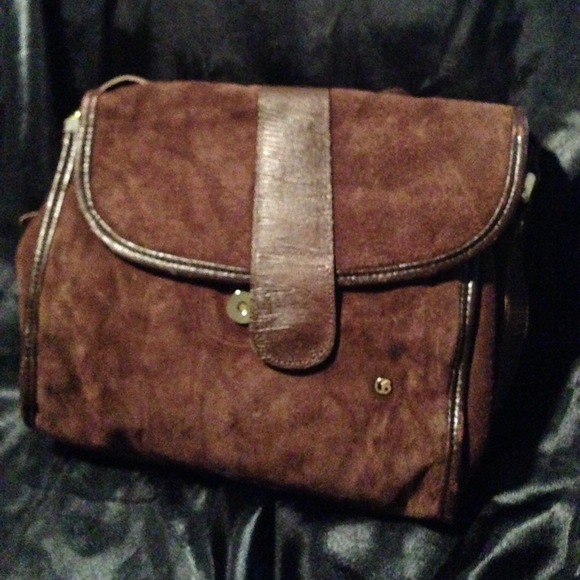 Brown Suede Shoulder Bag - Picture 2 of 4