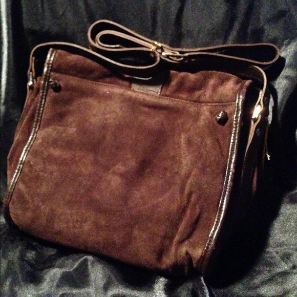 Brown Suede Shoulder Bag - Picture 3 of 4