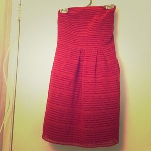 Red knit strapless + tank