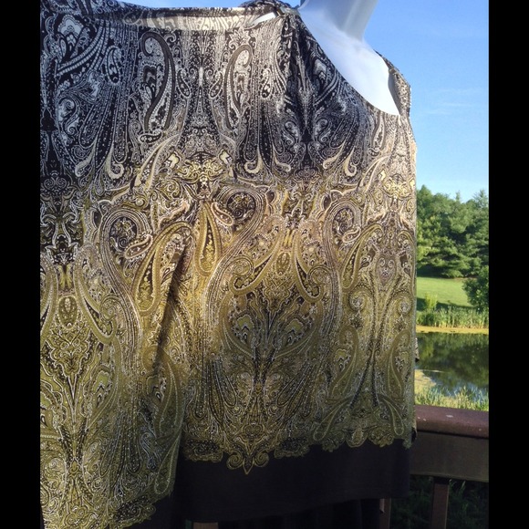 ✋YVONNE✋Michael Kors Browns/Green Scarf Top⭐️ - Picture 3 of 4