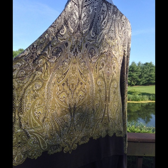 ✋YVONNE✋Michael Kors Browns/Green Scarf Top⭐️ - Picture 4 of 4