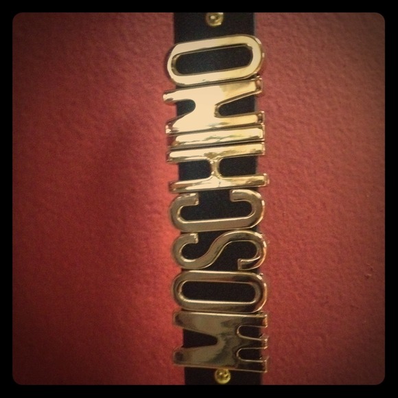 Gold and Black Moschino Belt