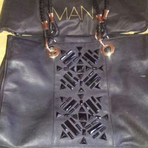 Iman leather tote bag