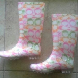 Coach Colorful Rainbow Rainboots