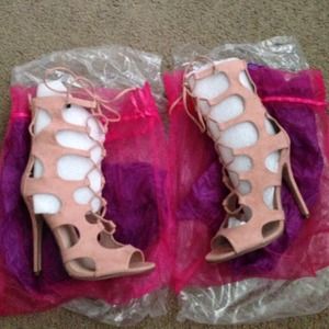 Lace up heels (blush)