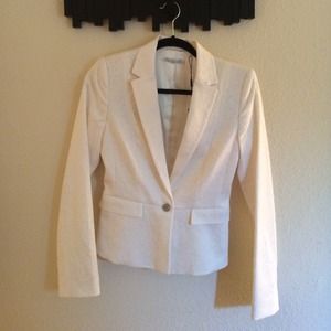 NWT TAHARI One-button White Jacquard Blazer