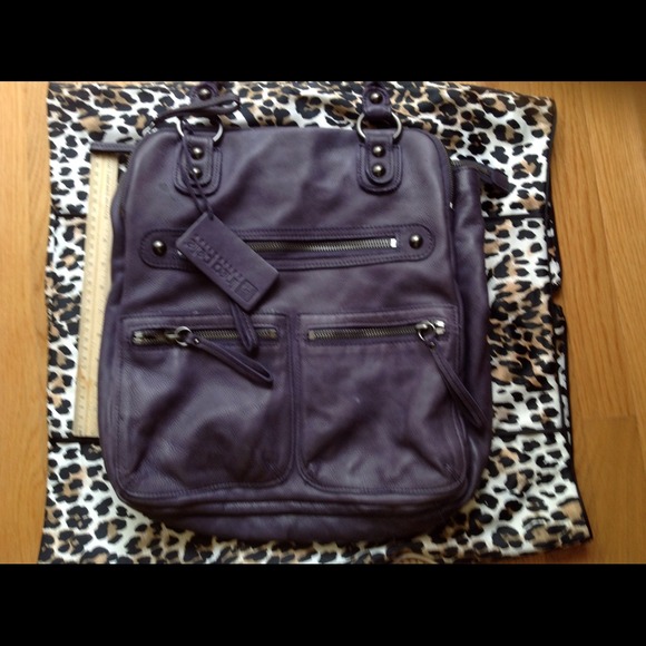 Purple Linea Pelle Dylan Zip Tote