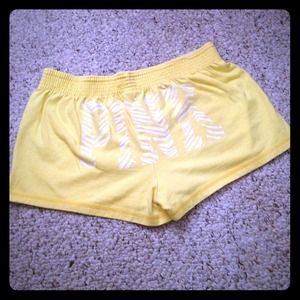 VS PINK Yellow Soffee Shorts