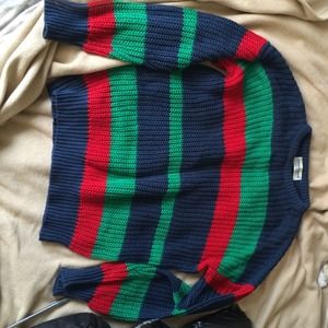 Unisex stripe fisherman's pullover
