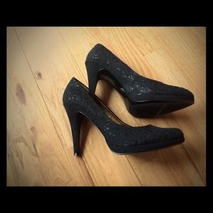 Nine West black platform heels. Never worn. $50