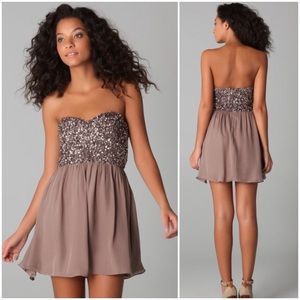 Parker Strapless Sequin and Silk Dress