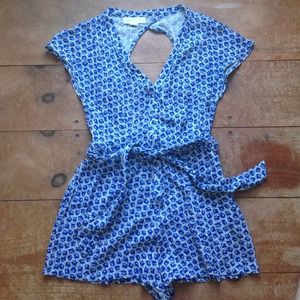 Urban Outfitters Crepe Open-Back Romper