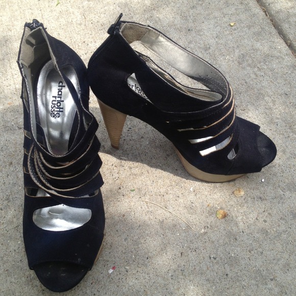 Black strapy heels