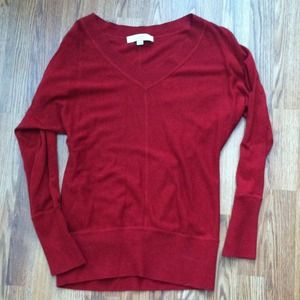LOFT Red Vneck Sweater