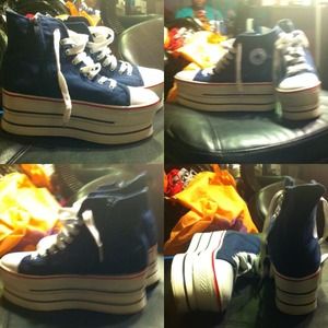 Max star double platform Sneakers ( navy blue )