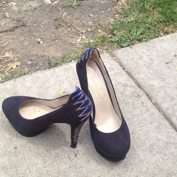 Black and blue heels