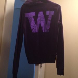 Pink Collegiate UW zip up hoodie