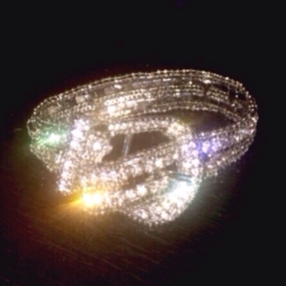 Rhinestone crystal buckle bracelet cuff