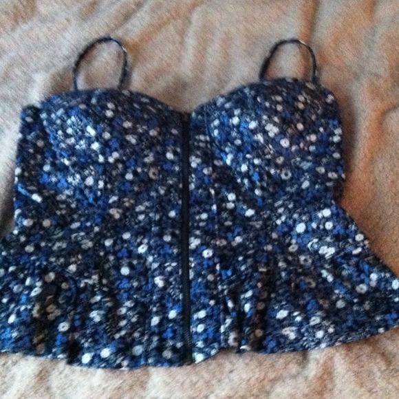 INC flower corset zipper top size 4